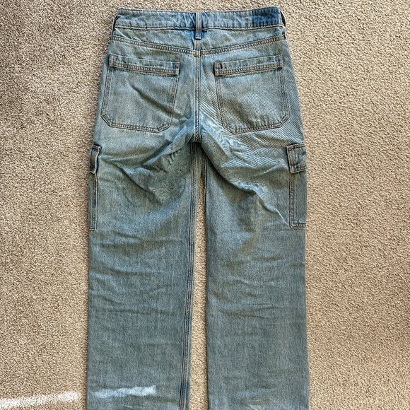 Hollister Low-Rise Baggy Cargo Jeans - Size 0 / W25 Regular - Picture 4 of 4